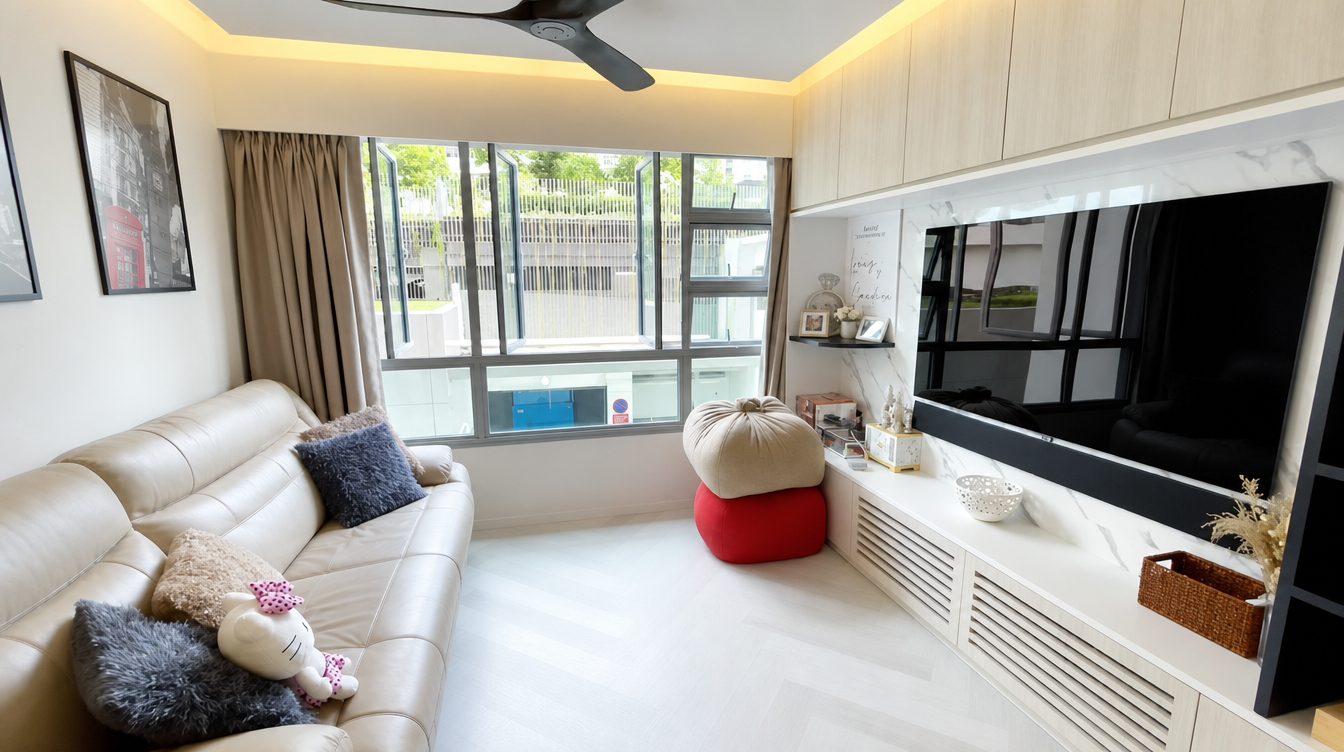 Smart living room with lights and curtains controlled from one app