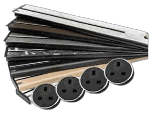 1.2m LINE8 power track in a premium colour finish with 4 socket adaptors