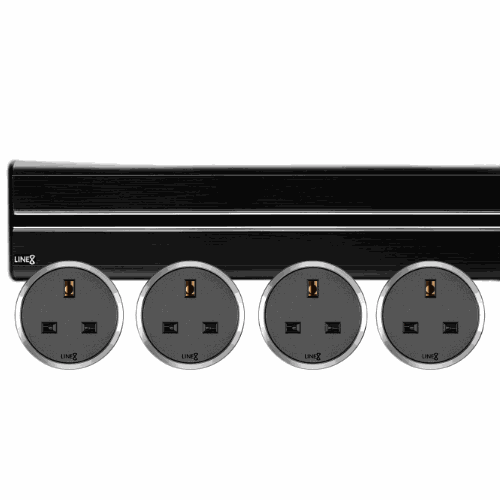 1.2m LINE8 power track with 4 socket adaptors